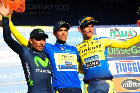 Alberto Contador en Peter Sagan samen in Tirreno