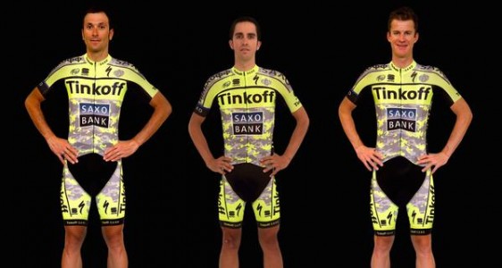 Tinkoff-Saxo in geel-grijs tenue in Tour de France