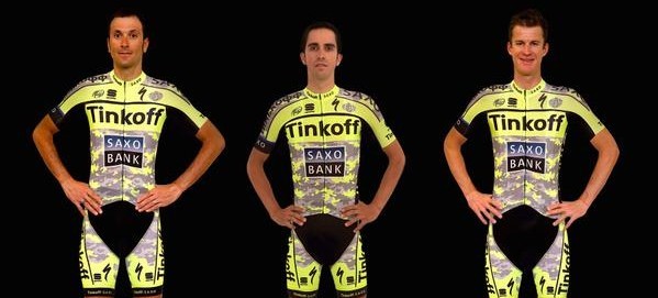Tinkoff-Saxo in geel-grijs tenue in Tour de France