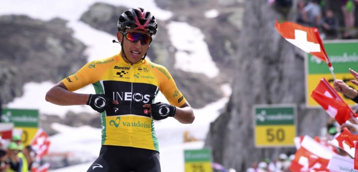 Bernal verstevigt koppositie Tour de Suisse na ritwinst op Gotthard