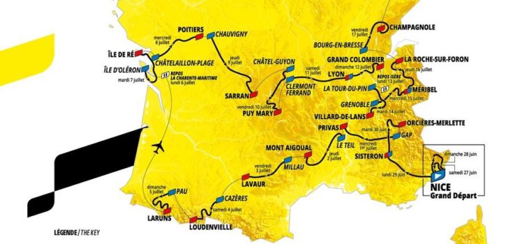 Tour de France 2020: Het complete parcours