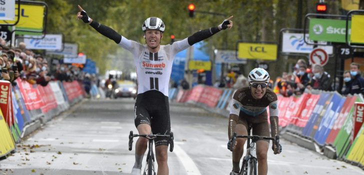 Casper Pedersen verslaat Cosnefroy in Parijs-Tours, Nieuwenhuis derde