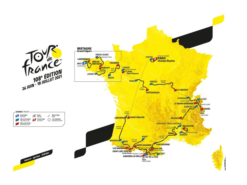 Dit is de route van de Tour de France 2021