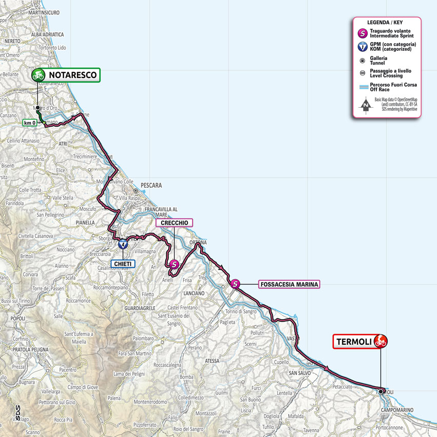 Giro 2021 kaart etappe 7