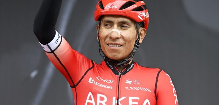 Nairo Quintana met de schrik vrijgekomen bij val in Route d’Occitanie