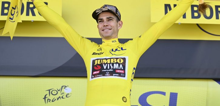 Eerste gele trui voor Wout van Aert in Tour de France: “Dacht dat ik ging winnen”