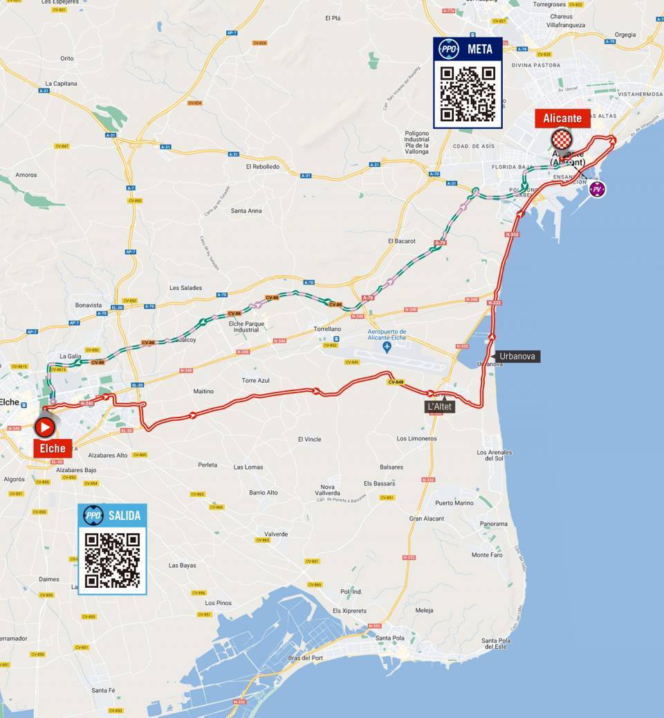 Route Stage 10 Time Trial Vuelta a Espana 2022