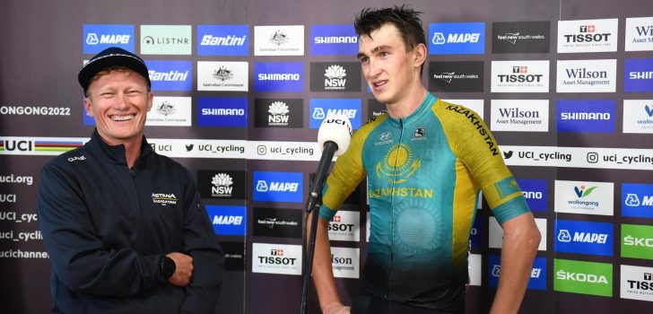 Wereldkampioen Fedorov lacht met tolk Vinokourov: “Was goed in vorm na Vuelta”