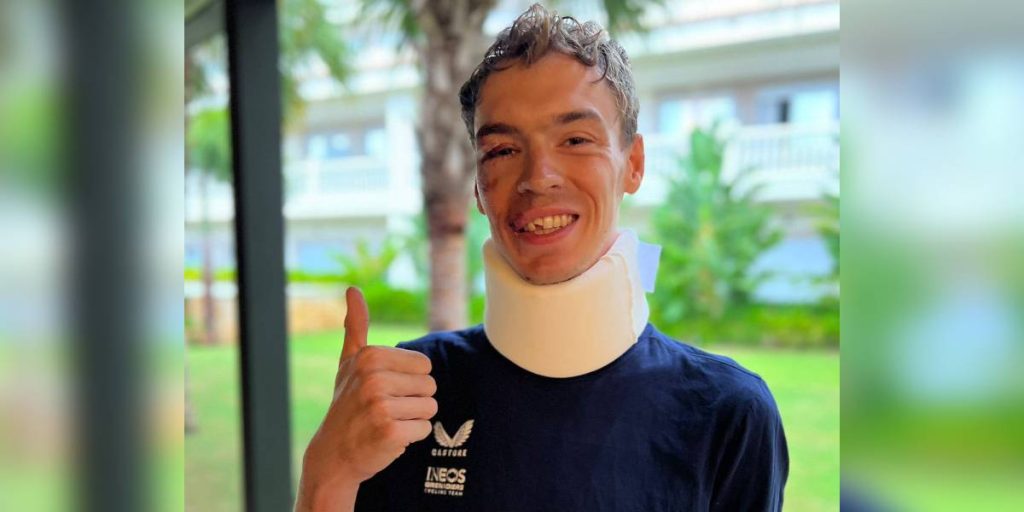 Thymen Arensman: “Ik heb ongelooflijk veel geluk gehad, mijn helm heeft mijn leven gered”