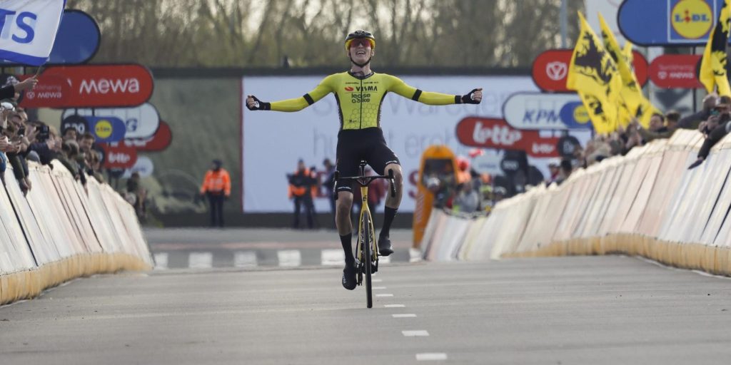 Matteo Jorgenson wint solo Dwars door Vlaanderen, val en opgave Wout van Aert overschaduwen koers