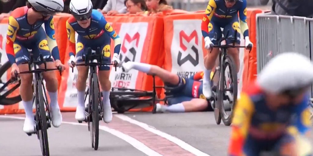Ondanks late crash wint Lidl-Trek ploegentijdrit Vuelta voor Visma | Lease a Bike en SD Worx-Protime
