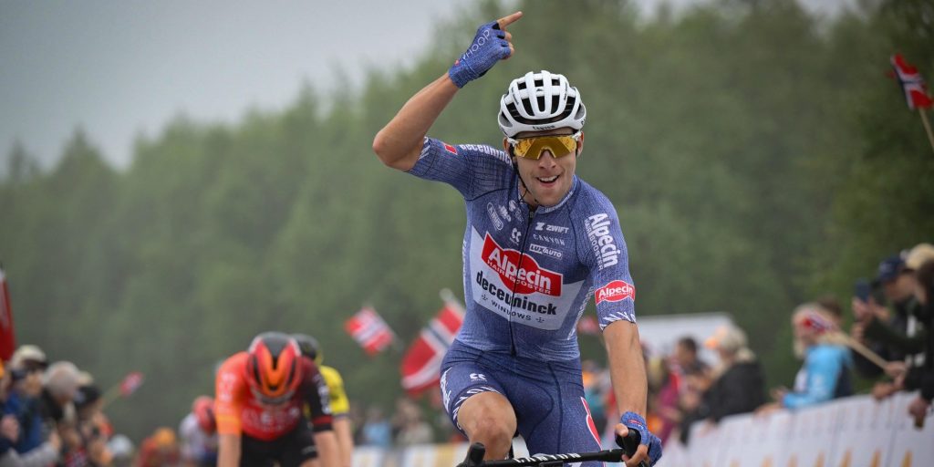 Axel Laurance slaat dubbelslag op lastige aankomst in Tour of Norway, Thibau Nys verliest gele trui